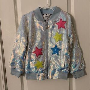 Kids Sequin Star Jacket - Silver and Multicolor by Lola and the boys